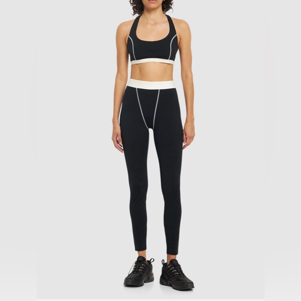 NEW Weworewhat Gym Bra & Legging, Matching Set, Black, Both XL